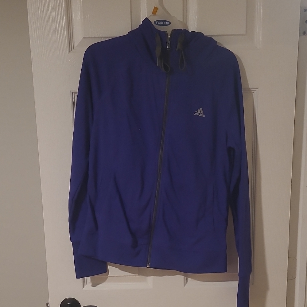 Adidas Purple Full-Zip Hoodie